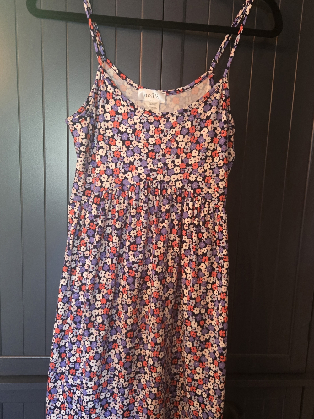 Noflik Womens Floral Spaghetti-Strap Dress